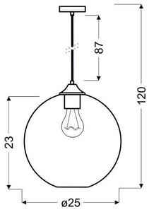Lampa sufitowa szklana kula czerwona Edison Candellux 31-21410-Z