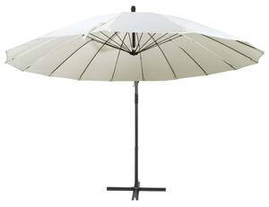 Parasol ogrodowy, wiszący, biały, 3 m, słupek aluminiowy