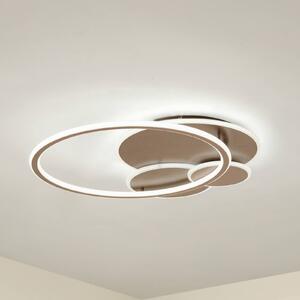 Lampa sufitowa Circulo Lucande, możliwość ściemniania, brązowy / rdzawy, salon / jadalnia, metal, nowoczesny