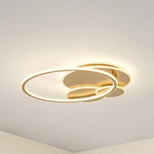 Lampa sufitowa Circulo Lucande, możliwość ściemniania, mosiężny / złoty, salon / jadalnia, metal, nowoczesny