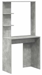 Biurko z pÃ³ÅkÄ betonowy szary 78,5 x 37 x 154,5 cm