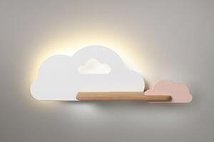 Kinkiet LED 5W dla dziecka biało-różowa chmurka z półką Cloud 21-76717
