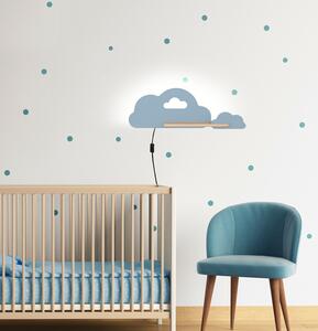 Kinkiet LED 5W dla dziecka niebieska chmurka z półką Cloud 21-75710