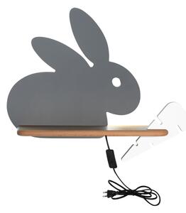Lampa kinkiet półeczka 5W LED 4000K IQ Kids Rabbit szary 21-85184