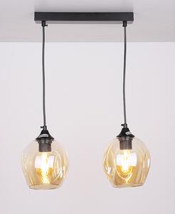 Lampa wisząca szklana czarno/brązowa 2xE27 Aspa 32-00590