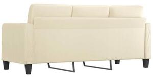 Sofa, 3-osobowa kremowa, 180 cm, sztuczna skÃ³ra