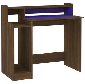 Biurko z podÅwietleniem LED, brÄ zowy dÄ b, 97x45x90 cm