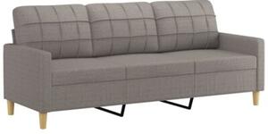 Sofa 3-osobowa z poduszkami, kolor taupe, 180 cm, tkanina