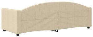 Sofa z funkcją spania, kremowa, 80x200 cm, obita tkaniną