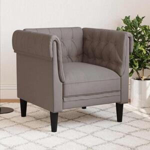 Fotel chesterfield, kolor taupe, obity tkaninÄ