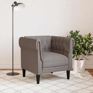 Fotel chesterfield, kolor taupe, obity tkaninÄ