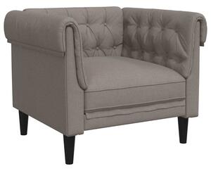 Fotel chesterfield, kolor taupe, obity tkaninÄ