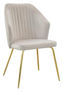 Krzesło tapicerowane Fraga na złotych nogach
