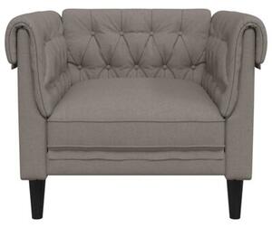 Fotel chesterfield, kolor taupe, obity tkaninÄ
