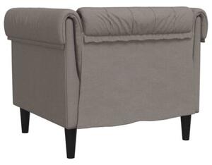 Fotel chesterfield, kolor taupe, obity tkaninÄ