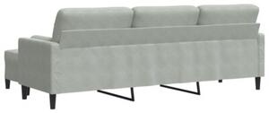 Sofa 3-osobowa z podnÃ³Å¼kiem, jasnoszary, 210 cm, aksamit