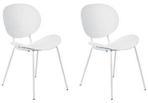 Zestaw 2 krzeseł do jadalni biały metalowe nogi nowoczesne skandynawskie Shonto Beliani