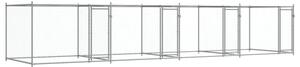 Klatka dla psa, z drzwiami, szara, 8x2x1,5 m, stal