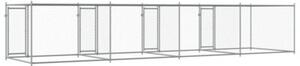 Klatka dla psa, z drzwiami, szara, 8x2x1,5 m, stal