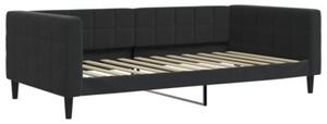 Sofa rozsuwana z szufladami, czarna, 100x200 cm, aksamit