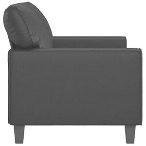 Sofa, 2-osobowa czarna, 140 cm, sztuczna skÃ³ra