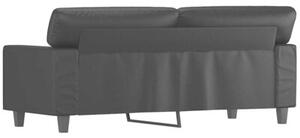 Sofa, 2-osobowa czarna, 140 cm, sztuczna skÃ³ra