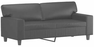 Sofa, 2-osobowa czarna, 140 cm, sztuczna skÃ³ra