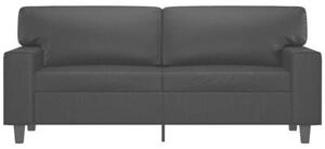 Sofa, 2-osobowa czarna, 140 cm, sztuczna skÃ³ra