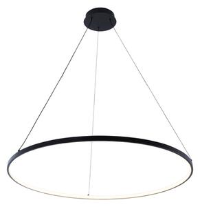 Lampa wisząca LED z pierścieniem czarna BRENO 80 cm
