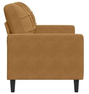 Sofa 2-osobowa, brÄ zowy, 120 cm, tapicerowana aksamitem