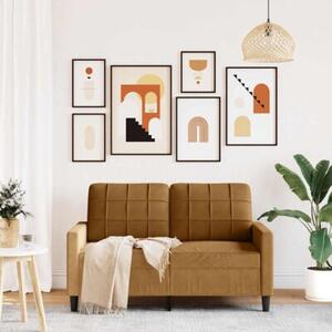 Sofa 2-osobowa, brÄ zowy, 120 cm, tapicerowana aksamitem