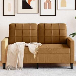 Sofa 2-osobowa, brÄ zowy, 120 cm, tapicerowana aksamitem