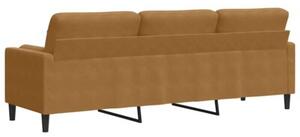 Sofa 3-osobowa z poduszkami, brÄ zowa, 210 cm, aksamit