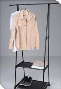 Wieszak stojący na ubrania z szafką na buty, metalowy, 55 - 88 x 45 x 157 cm
