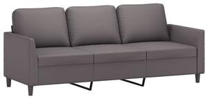 Sofa, 3-osobowa szara, 180 cm, sztuczna skÃ³ra