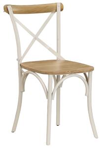 Krzesła stołowe, krzyżowe, 2 szt., białe, lite drewno mango