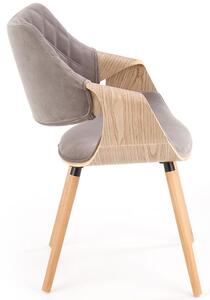 Krzesło tapicerowane z giętego drewna do salonu K396 - szary