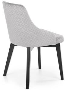 Pikowane krzesło welurowe na czarnych nogach TOLEDO 3 - szary