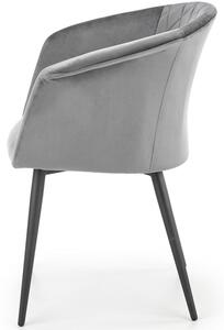 Krzesło kubełkowe K421 z pikowaniem welur - szary