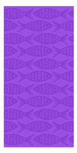 Fioletowy bawełniany ręcznik plażowy 70x140 cm Fishes – B.E.S