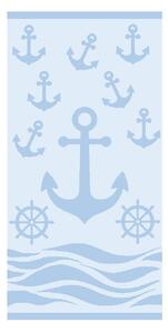 Jasnoniebieski bawełniany ręcznik plażowy frotte 70x140 cm Anchor – B.E.S