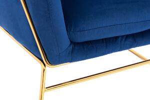 Krzesło fotel do salonu loft SOFT 3 GOLD - granatowy