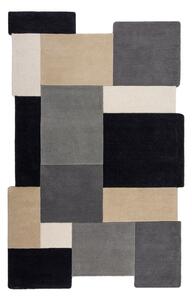 Czarno-szary wełniany dywan tkany ręcznie 120x180 cm Collage Monochrome – Flair Rugs