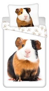 Biała bawełniana pościel dziecięca jednoosobowa 140x200 cm Guinea Pig – Jerry Fabrics