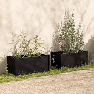 Donice ogrodowe, 2 szt., czarne, 100x50x50 cm, drewno sosnowe