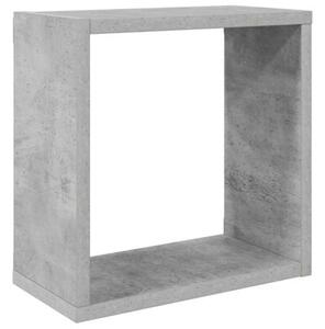 Półki ścienne kostki, 2 szt., szarość betonu, 30x15x30 cm