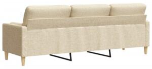 Sofa 3-osobowa z poduszkami, kremowa, 210 cm, obita tkaninÄ