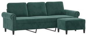 Sofa 3-osobowa z podnÃ³Å¼kiem, ciemnozielony, 180 cm, aksamit