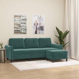 Sofa 3-osobowa z podnÃ³Å¼kiem, ciemnozielony, 180 cm, aksamit