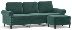 Sofa 3-osobowa z podnÃ³Å¼kiem, ciemnozielony, 180 cm, aksamit